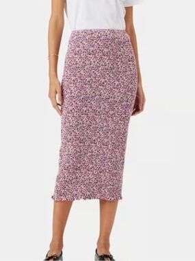 Amour Vert Pink Multi Floral Midi Skirt